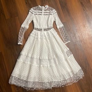 Wedding bridal mesh see through dress
